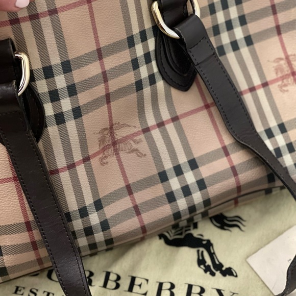 Burberry Classic model with real leather vintage check - authentic - Picture 7 of 7